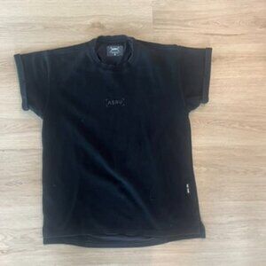 ** ASRV Short Sleeve Sweatshirt cuffed sleeve Medium Black